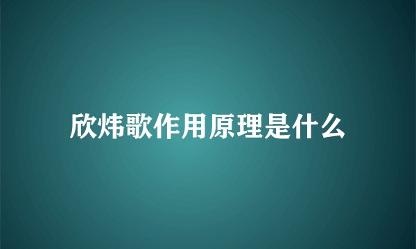 欣炜歌作用原理是什么