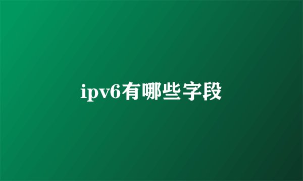 ipv6有哪些字段