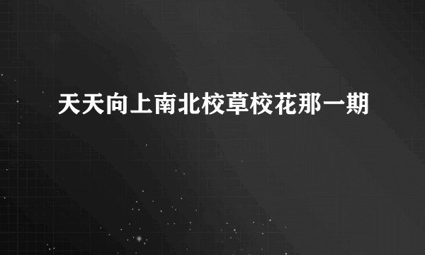 天天向上南北校草校花那一期