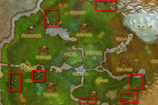 魔兽世界索拉查盆地的灵魂兽在哪个位置? 求图。