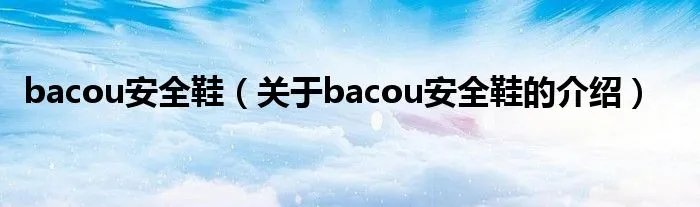 bacou安全鞋（关于bacou安全鞋的介绍）
