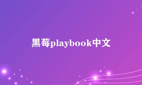 黑莓playbook中文