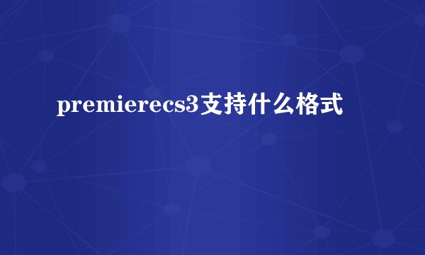 premierecs3支持什么格式