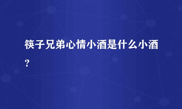 筷子兄弟心情小酒是什么小酒？