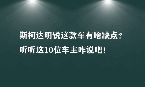 斯柯达明锐这款车有啥缺点？听听这10位车主咋说吧！