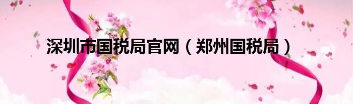 深圳市国税局官网（郑州国税局）