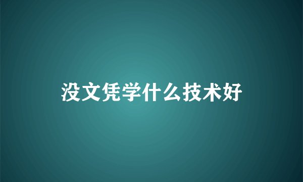 没文凭学什么技术好