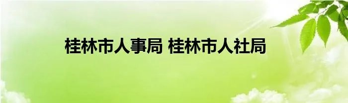 桂林市人事局 桂林市人社局