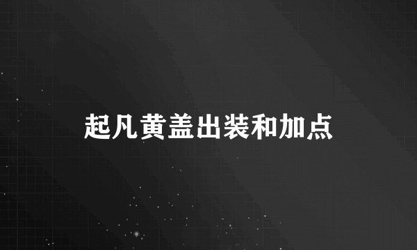 起凡黄盖出装和加点