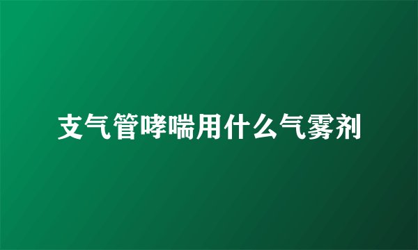 支气管哮喘用什么气雾剂