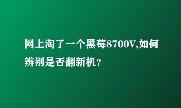 网上淘了一个黑莓8700V,如何辨别是否翻新机？