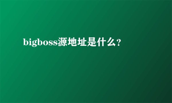 bigboss源地址是什么？