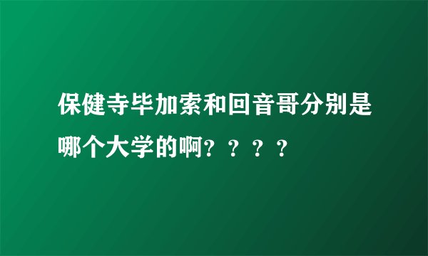 保健寺毕加索和回音哥分别是哪个大学的啊？？？？