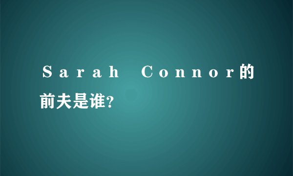 Ｓａｒａｈ　Ｃｏｎｎｏｒ的前夫是谁？
