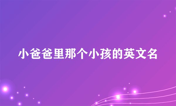 小爸爸里那个小孩的英文名