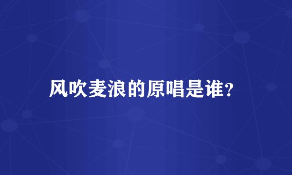 风吹麦浪的原唱是谁？