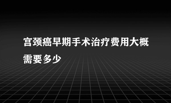 宫颈癌早期手术治疗费用大概需要多少