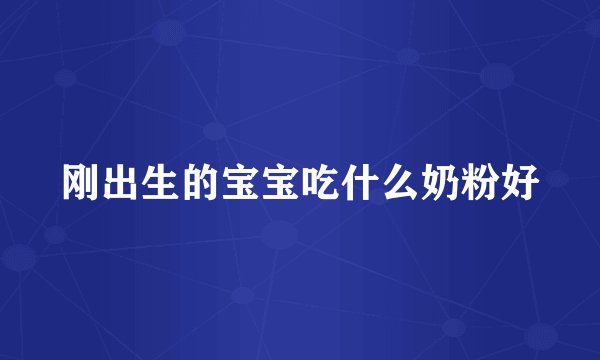 刚出生的宝宝吃什么奶粉好