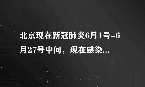 北京现在新冠肺炎6月1号-6月27号中间，现在感染多少例？