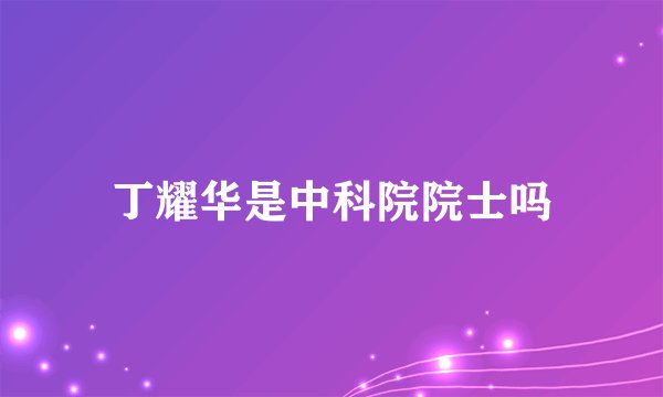 丁耀华是中科院院士吗