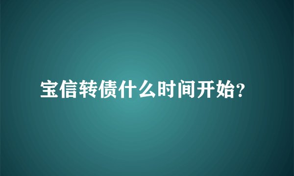 宝信转债什么时间开始？