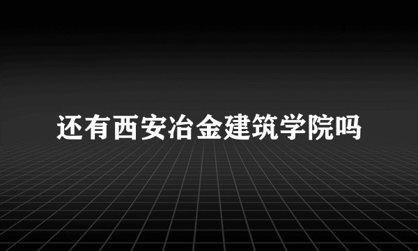 还有西安冶金建筑学院吗