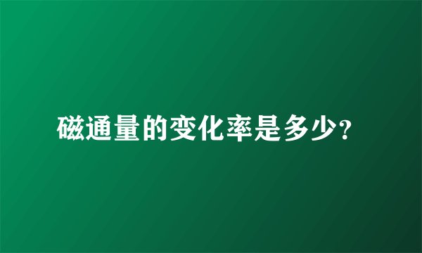 磁通量的变化率是多少？
