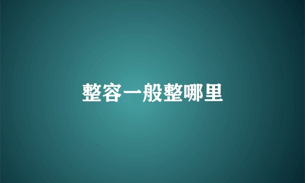 整容一般整哪里