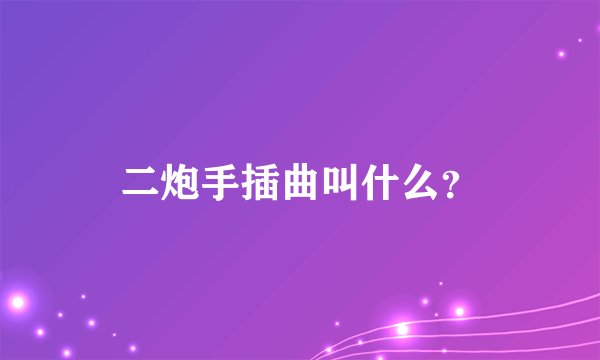 二炮手插曲叫什么？