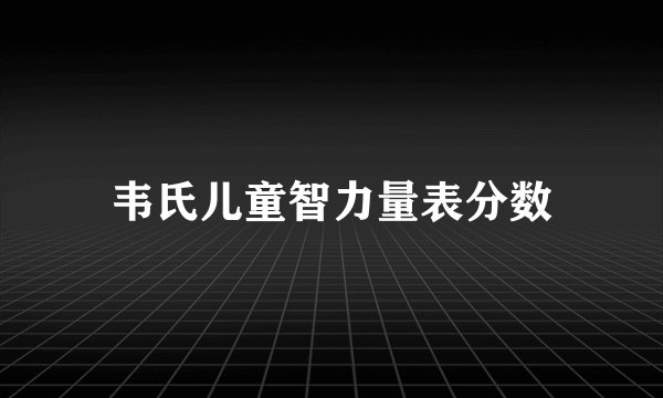 韦氏儿童智力量表分数