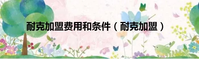 耐克加盟费用和条件（耐克加盟）