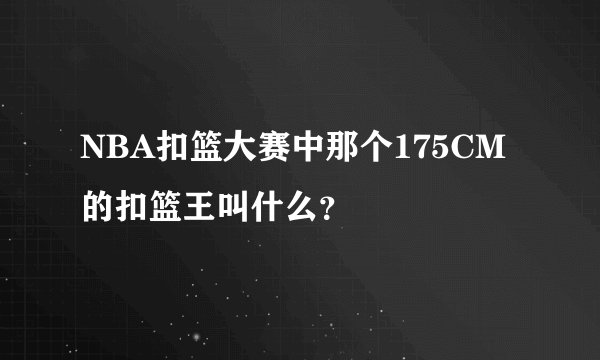 NBA扣篮大赛中那个175CM的扣篮王叫什么？
