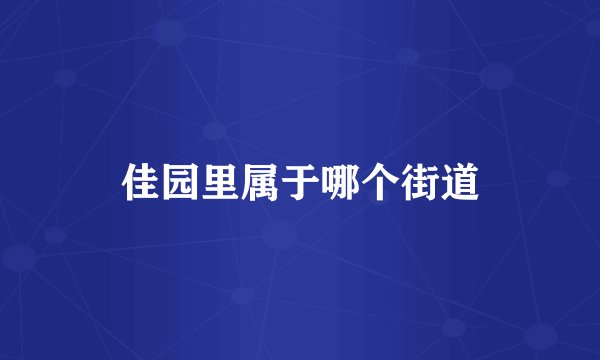 佳园里属于哪个街道