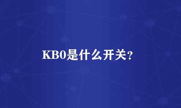KB0是什么开关？