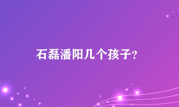 石磊潘阳几个孩子？