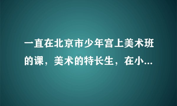 一直在北京市少年宫上美术班的课，美术的特长生，在小升初时，能用得上吗?考什么?