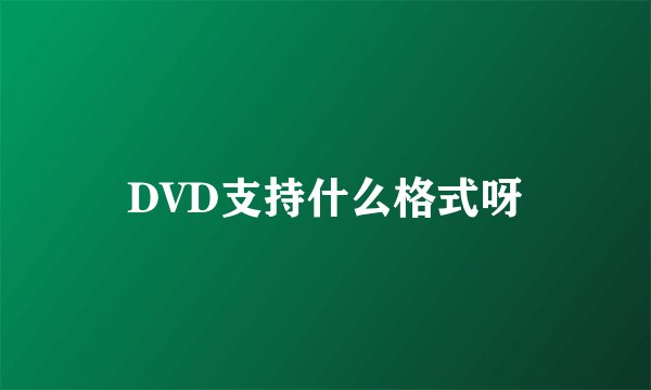 DVD支持什么格式呀