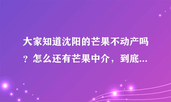 大家知道沈阳的芒果不动产吗？怎么还有芒果中介，到底哪个是山寨？哪个好啊？这家房产中介如何？