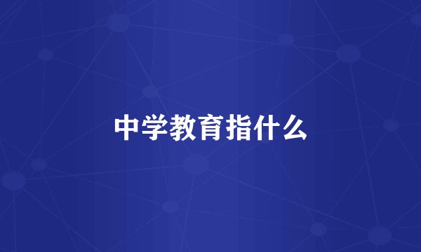 中学教育指什么