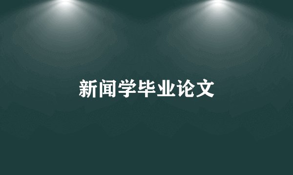新闻学毕业论文