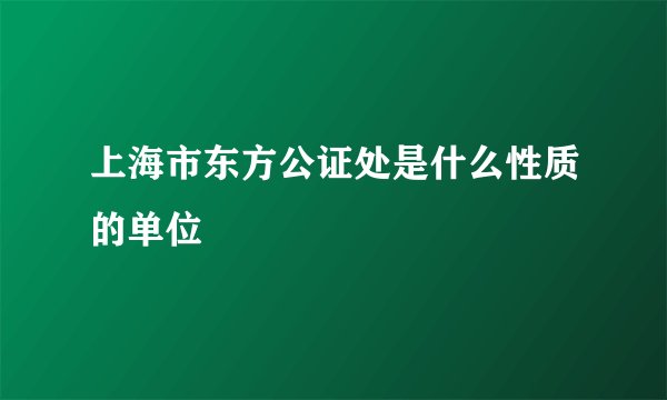 上海市东方公证处是什么性质的单位