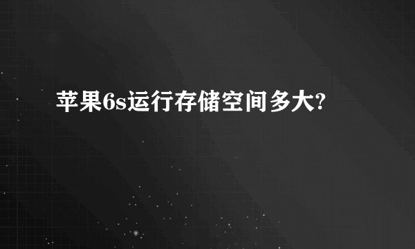 苹果6s运行存储空间多大?