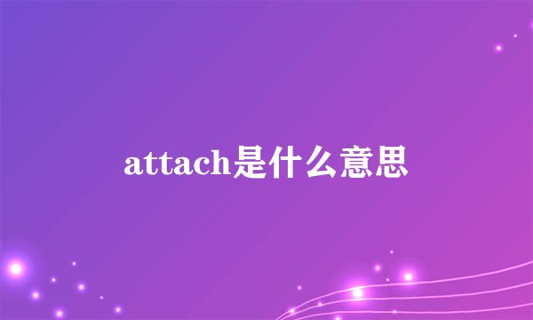 attach是什么意思