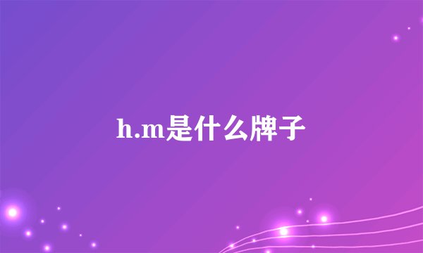 h.m是什么牌子