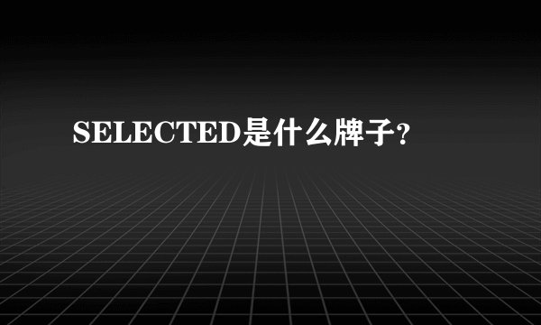 SELECTED是什么牌子？