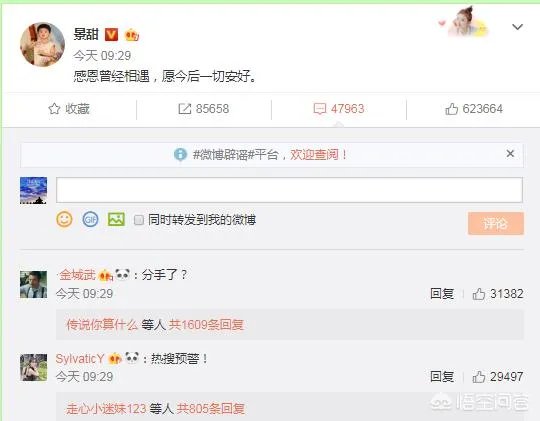 景甜和张继科分手的原因是什么？