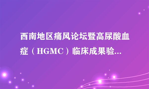 西南地区痛风论坛暨高尿酸血症（HGMC）临床成果验收研讨会在贵阳强直医院举行