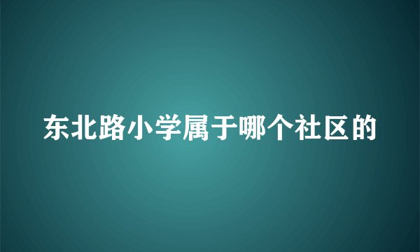 东北路小学属于哪个社区的