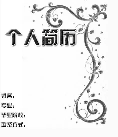 个人简历黑白封面