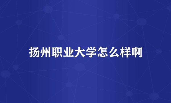 扬州职业大学怎么样啊